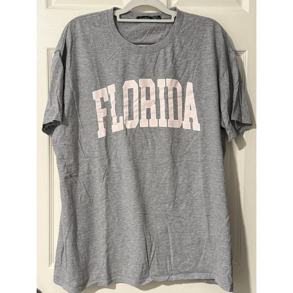 Boohoo Plus Florida State Collegiate Women’s Grey Shirt Plus Size 2X Travel Cute